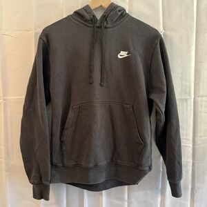 Nike Mens S Mid 00's Hoodie Sweatshirt Embroidered Logo Very Black **descrip